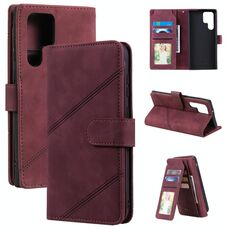 Per Samsung Galaxy S22 Ultra 5G Skin Feel Card Slot Pelle Telefono (Red)