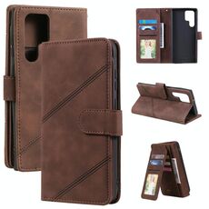 Per Samsung Galaxy S22 Ultra 5G Skin Feel Card Slot Pelle Telefono (Brown)