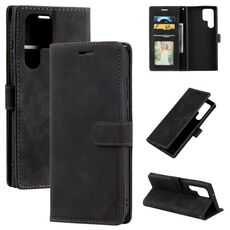 Per Samsung Galaxy S22 Ultra 5G Skin Sent Case di telefono in pelle anti-futi (nero)
