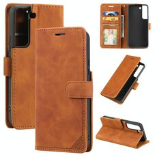 Per Samsung Galaxy S22 5G Skin Sent Case di telefono in pelle anti-tono (marrone)