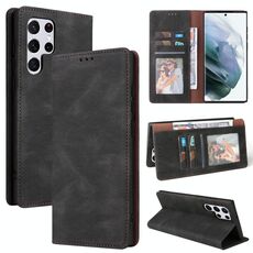 Per Samsung Galaxy S22 Ultra 5G CHIUSA SEMPRE USPENTI CHIETTURA PELLE (NERO)