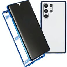 Per Samsung Galaxy S22 Ultra 5G Custodia a doppia faccia in vetro a doppia faccia a doppia faccia (blu)
