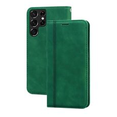 Per Samsung Galaxy S22 Ultra 5G Custodia per telefoni a flip magnetico flagile (verde)