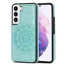 Per Samsung Galaxy S22 5G Doppio mandala PU+TPU Custodia (verde)