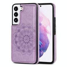 Per Samsung Galaxy S22+ 5G Doppio mandala PU+ TPU Custodia (viola)