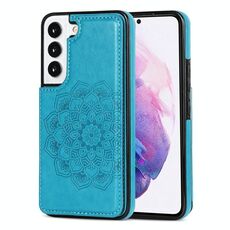 Per Samsung Galaxy S22+ 5G Doppio mandala PU+ TPU Custodia (blu)