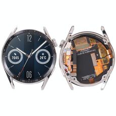 Schermo LCD originale e digitalizzatore Assemblaggio completo con cornice per Huawei Watch GT 3 46mm MIL-B19 SM-M536B, SM-M536B/DS, SMM536B/DSN (argento)