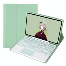 YA08B-A Candy Color Skin Feel Texture Round KeyCap Bluetooth Case in pelle bluetooth con touchpad per Samsung Galaxy Tab A8 10.5 2021 SM-X200 / SM-X205 (verde chiaro)
