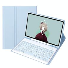 YA08B Candy Color Skin Feel Texture TETTURO TASTANTE TASTANTE BUETOOTH Custodia in pelle Samsung Galaxy Tab A8 10.5 2021 SM-X200 / SM-X205 (ghiaccio bianco)
