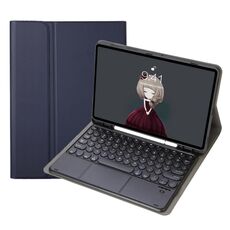 YA700B-A Tensione di texture a agnello Tensione rotonda KeyCap Bluetooth Case in pelle bluetooth con touchpad per Samsung Galaxy Tab S8 11 pollici SM-X700 / SM-X706 e S7 11 pollici SM-X700 / SM-T875 (blu)