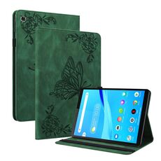 Per tabellone Lenovo M8 HD / M8 FHD Floro in pelle in rilievo in pelle (verde)
