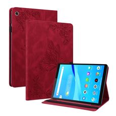Per tabellone Lenovo M8 HD / M8 FHD Floro in pelle in rilievo in pelle (rosso)
