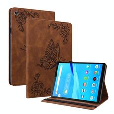 Per tabellone Lenovo M8 HD / M8 FHD Floro in pelle in rilievo in pelle (marrone)