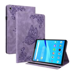 Per tabratura Lenovo M8 HD / M8 FHD Floro Messicuda in pelle in pelle in rilievo (viola)