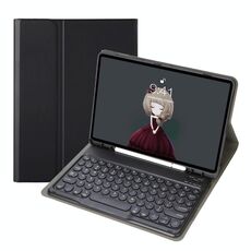 Ya700b agnskin texture tensione tastiera rotonda tastiera in pelle bluetooth per Samsung Galaxy Tab S8 da 11 pollici SM-X700 / SM-X706 e S7 11 pollici SM-X700 / SM-T875 (nero)