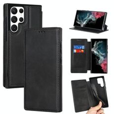 Per Samsung Galaxy S22 Ultra 5G Knight Magnetic Aspirazione Magnetica Custodia in pelle (Black)