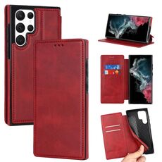 Per Samsung Galaxy S22 Ultra 5G Knight Magnetic Aspirazione Magnetica Custodia in pelle (Red)
