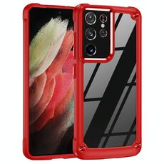 Per Samsung Galaxy S21 Ultra 5G TPU + PC PCETTURE POSSITÀ Custodia (RED)