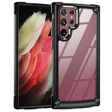 Per Samsung Galaxy S22 Ultra 5G TPU + PC PCETTIONE PELLE DI PROTEZIONE (NERO)