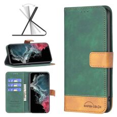 Per Samsung Galaxy S22 Ultra 5G BF11 Color Matching Skin Ceeline Telefono in pelle (verde)