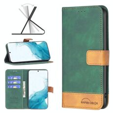 Per Samsung Galaxy S22+ 5G BF11 Color Matching Skin Tenere in pelle Custodia (verde)