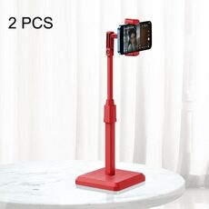 2 PC Desktop Mobile Telefono trasmissione in diretta mobile online stand telescopico pavimento (Lucky Red)