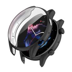 Custodia per orologio in TPU a copertura totale per Amazfit GTR 3 / GTR 3 Pro (nero galvanico)