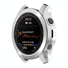 Per Garmin Fenix 7S TPU Half-Pack Wollet Watch Electroplating Watch (Silver)