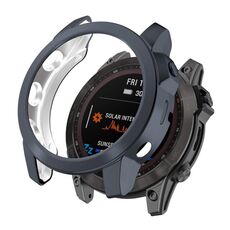 Per Garmin Fenix 7x TPU Half Pack Wollet Watch Electroplating (Black Grey)