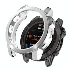 Per Garmin Fenix 7x TPU Half Pack Wollecting Watch Case (argento)