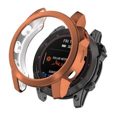 Per Garmin Fenix 7 TPU Half Pack Scack Electroplating Watch Case (Oro rosa)