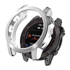 Per Garmin Fenix 7 TPU Half Pack Scack Electroplating Watch Case (argento)