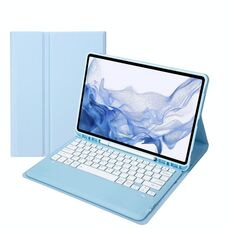 Custodia da tavoletta tablet bluetooth slot a penna t800b per Samsung Galaxy Tab S8+/S7+/S7 Fe (Sky Blue)