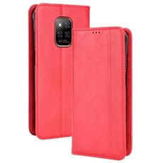Per Ulefone Power Armatura 14/4 Pro Magnetic Fibbia Magnetica Texture Retro Pelle Telefono (Red)