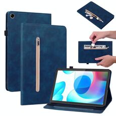 Per Oppo Realme Pad 10.4 Spazio di pelle Solido Colore Zipper Canda di cuoio (blu)