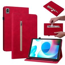 Per OPPO Realme Pad Mini 8.7 Spazio di pelle Solido Casetto in pelle con cerniera a colori (rosso)