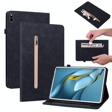 Per Huawei Matepad Pro 10.8 2021/2018 Sent Sent Solid Color Zipper Leathet Case (nero)