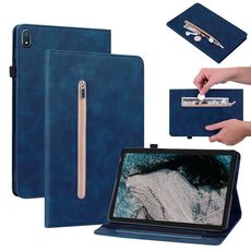 Per Nokia T20 10.4 2021 Spazio di pelle Solido Casetto in pelle con cerniera (blu)