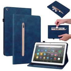 Per Amazon Kindle Fire HD 8 Skin Feel Cinte Crush Color Zipper Call (blu)