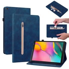 Per Samsung Galaxy Tab una custodia in pelle con cerniera con cerniera a colori solido T510 Feel Skin Skin (blu)