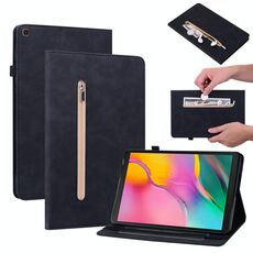Per Samsung Galaxy Tab una custodia in pelle con cerniera con cerniera a colori solido T510 Feel Skin Skin (Nero)