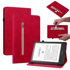 Per Amazon Kindle Paperwhite 5 2021 Spazio Spazio Solido Cinta Smart in pelle Smart Case (rosso)