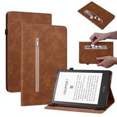 Per Amazon Kindle Paperwhite 5 2021 Spazio Spazio Solido Cinta Smart in pelle Smart Case (Brown)