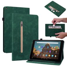 Per Amazon Kindle HD 10 2019/2017 Skin Feel Cinta Solid Smart Leathet Case (verde)