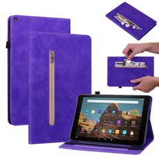 Per Amazon Kindle HD 10 2019/2017 Skin Feel Cinta Solid Smart Leathet Case (Purple)