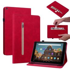 Per Amazon Kindle HD 10 2019/2017 Skin Feel Cinta Solid Smart Leathet Case (rosso)