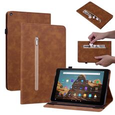 Per Amazon Kindle HD 10 2019/2017 Skin Feel Cinta Solid Smart Leathet Case (Brown)