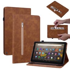 Per Amazon Kindle HD 10 2021 / HD 10 Plus 2021 Spazio Spazio Solido Casetto in pelle intelligente in pelle (Brown)