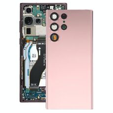 Per Samsung Galaxy S22 Ultra 5G SM-S908B Cover posteriore della batteria con copriobiettivo della fotocamera (rosa)