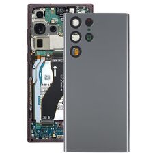 Per Samsung Galaxy S22 Ultra 5G SM-S908B Cover posteriore della batteria con copriobiettivo della fotocamera (grigio)